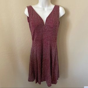 Crystal Doll red dress with silver glitter